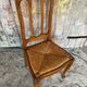 Antique Art Nouveau Chair Wood + Woven Straw Seat Vintage #D844