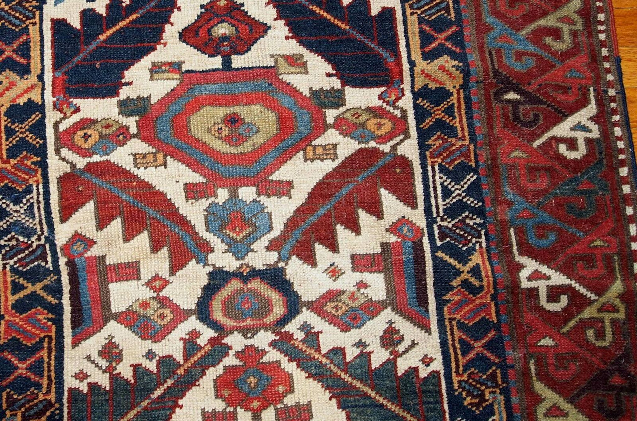Handmade antique collectible Northwest Persian runner 4' x 14.3' (122cm x 436cm) 1840s - 1B658
