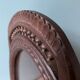 Set of two vintage carved oak service trays
