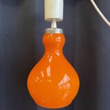 Vintage suspension in orange opaline – retro 70s design chandelier.