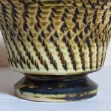 Ceramic planter with vintage scarifications from the 1950s