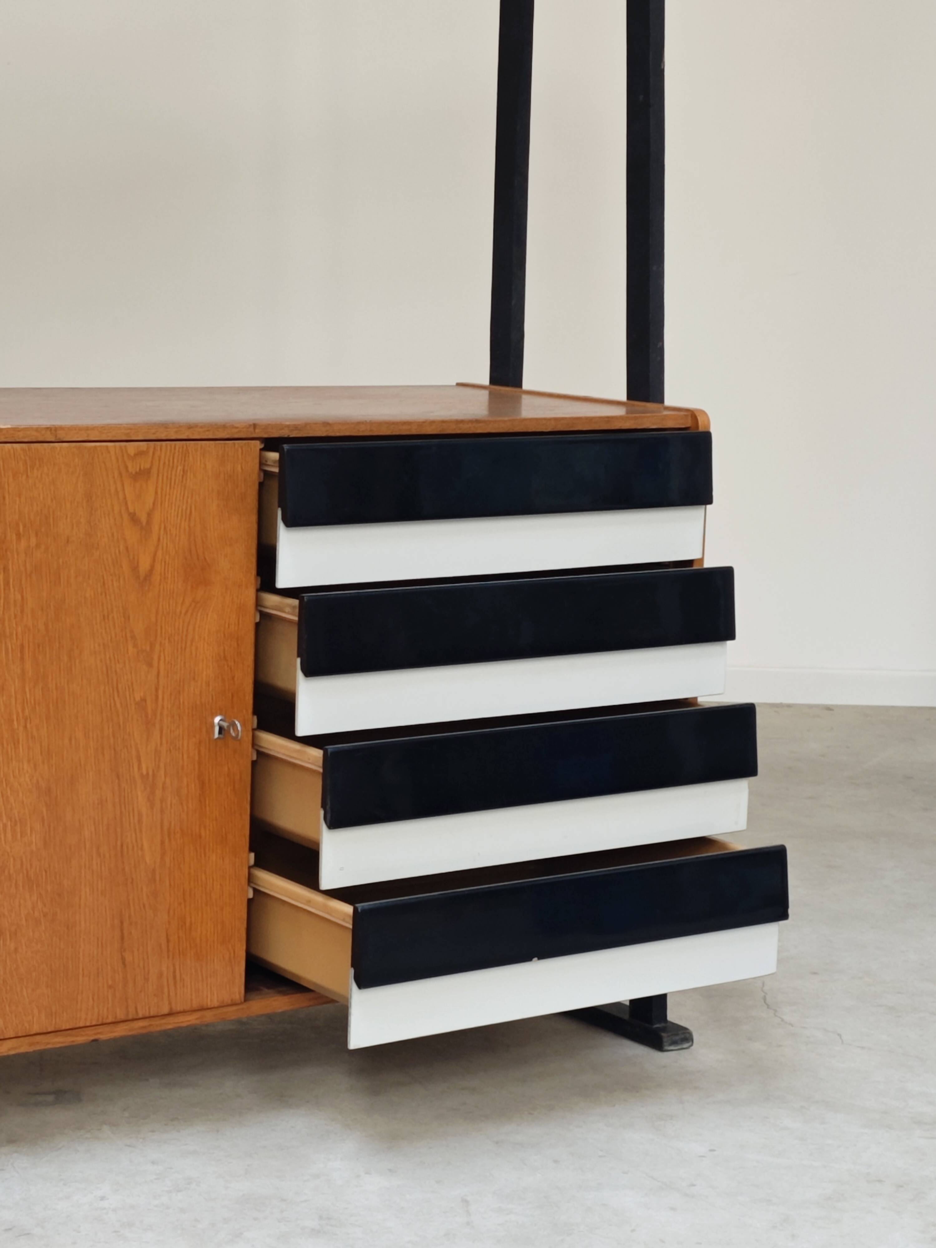 Library buffet U 458 black by Jiri Jiroutek for Interier Praha 1960