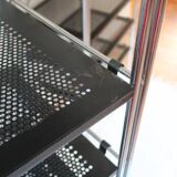 90s chrome metal bookcase shelf