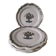 4 earthenware plates with old Rouen decoration, handmade blue floral basket