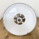 Industrial White Enamel Factory Pendant Lamp, 1960s