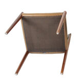 Lot of rosewood and khaki leather chairs 1960s, Manufacturer Lübke,