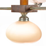 1950s art deco chandelier, Spółdzielnia Pracy Metal Kraków, Poland