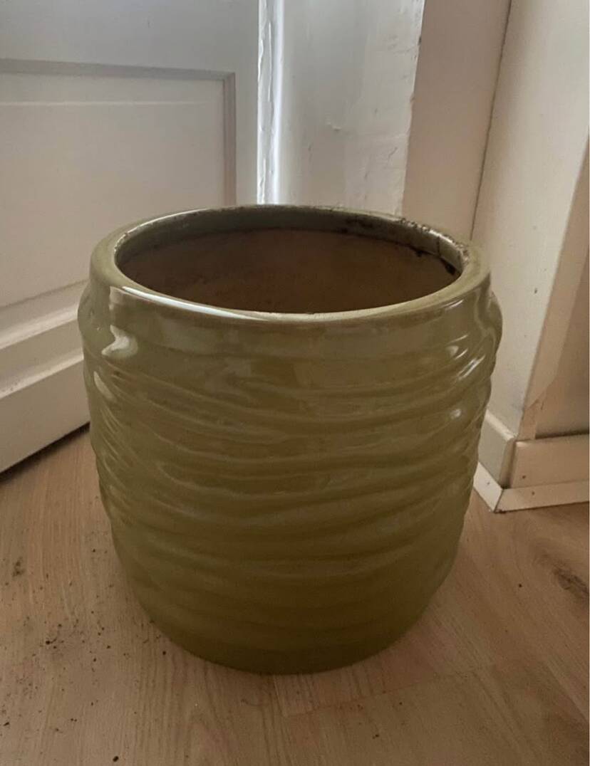 Large green designer flowerpot