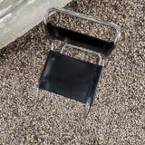 Set of 4 mr10 cantilever chairs chrome steel & black leather, ludwig mies van der rohe / fasem 1970s