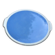 Large sky blue pie dish with gold edging