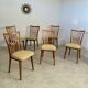 Lot of 6 old solid beech chairs, vintage design from the 60s, new fabric