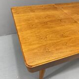 Table à manger réglable en noyer par Setona, années 1950, Tchécoslovaquie