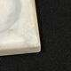 Vintage ashtray in white marble square 1970s Carrara Italy