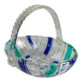 Panier vintage en verre coloré