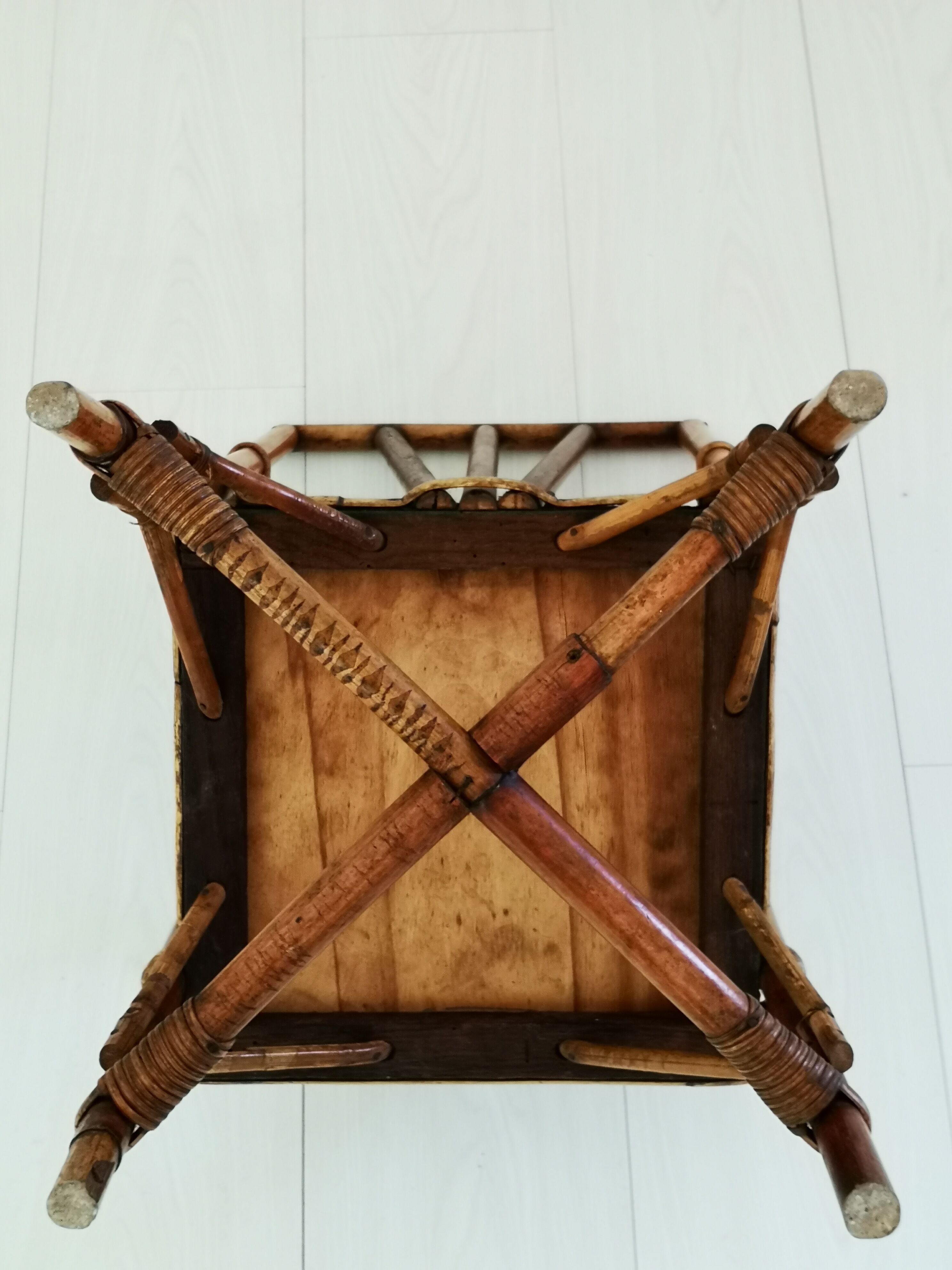 Wooden and rattan child armchair