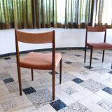 Set of 4 Velvet Dining Chairs in Walnut from Lübke, Germany 1960s