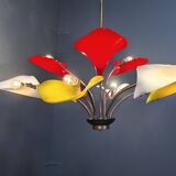 Vintage multi colour italian chandelier, 1960s