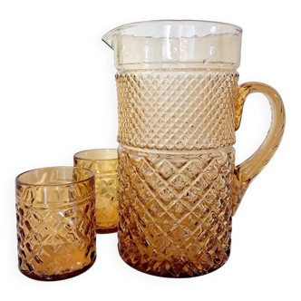 Amber glass carafe