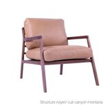 Osaka Armchair Leather Canyon Montana / Walnut - Altassina