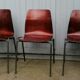 Suite of 3 design chairs germany Pagholz black backrests 1960/70