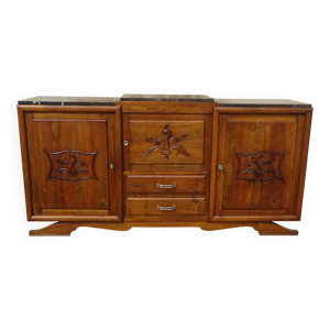 Large buffet en noyer - noir dessus