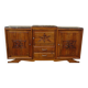 Large buffet en noyer massif, dessus en marbre noir