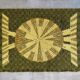 Large green Mid Century Rya rug / carpet