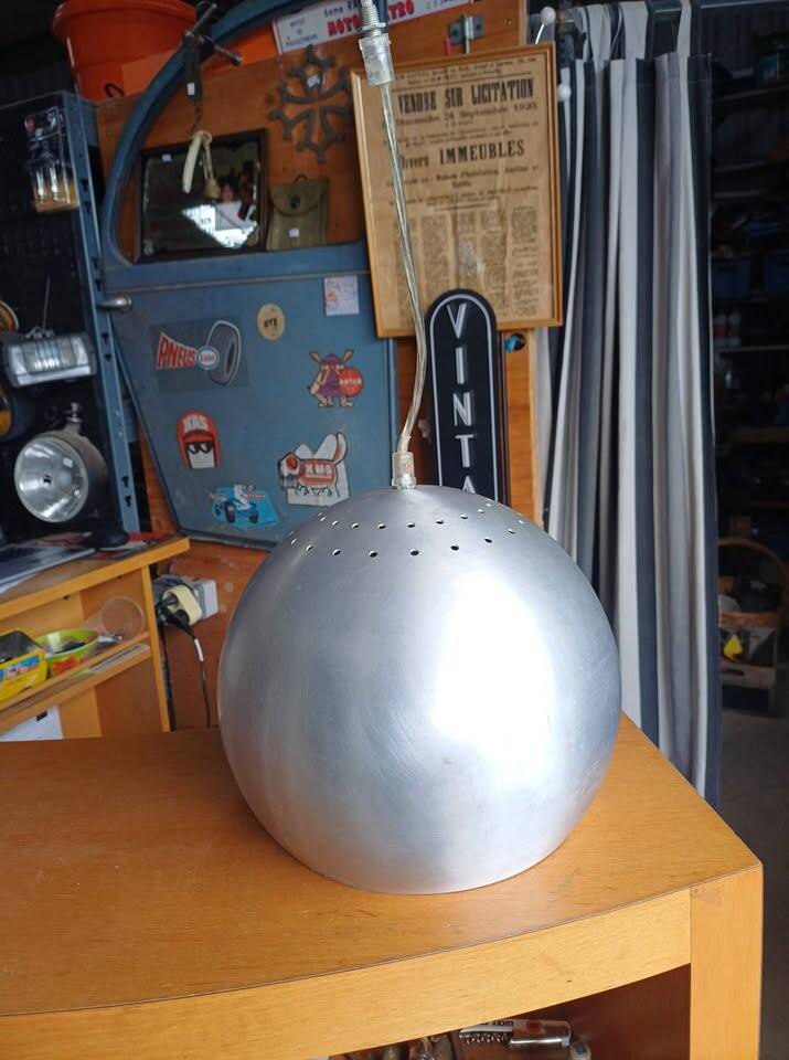 Vintage style brushed aluminium pendant light
