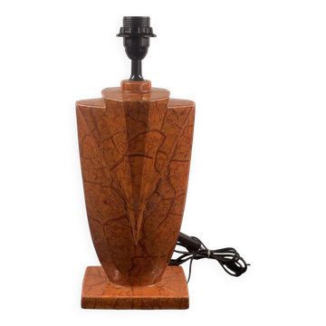 Art Deco Style Ceramic Lamp Base Faux Coral Marble 45 cm socket height