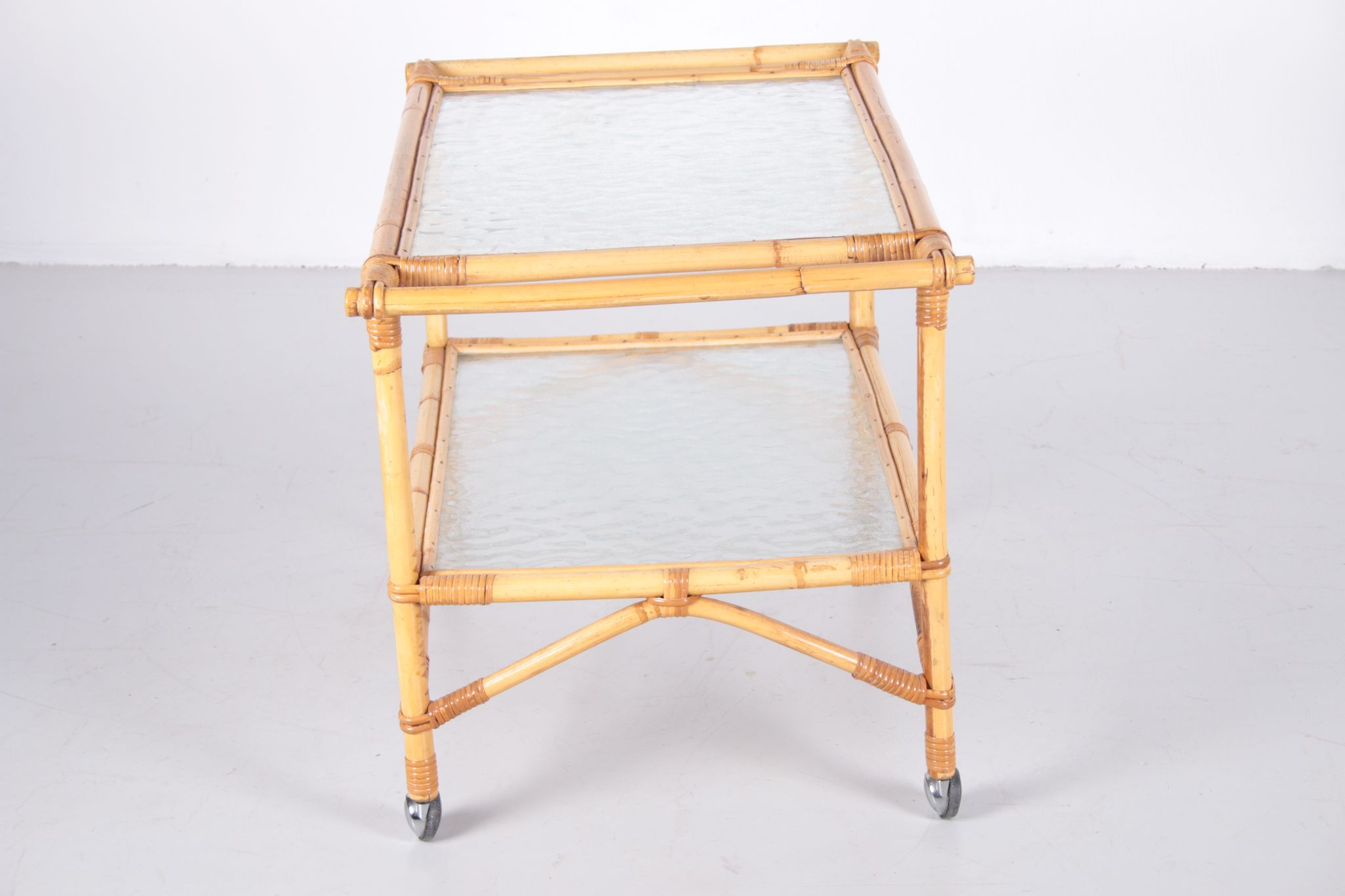 Vintage Bamboo Trolley and serving trolley 1960s