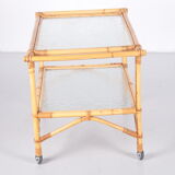 Vintage Bamboo Trolley and serving trolley 1960s