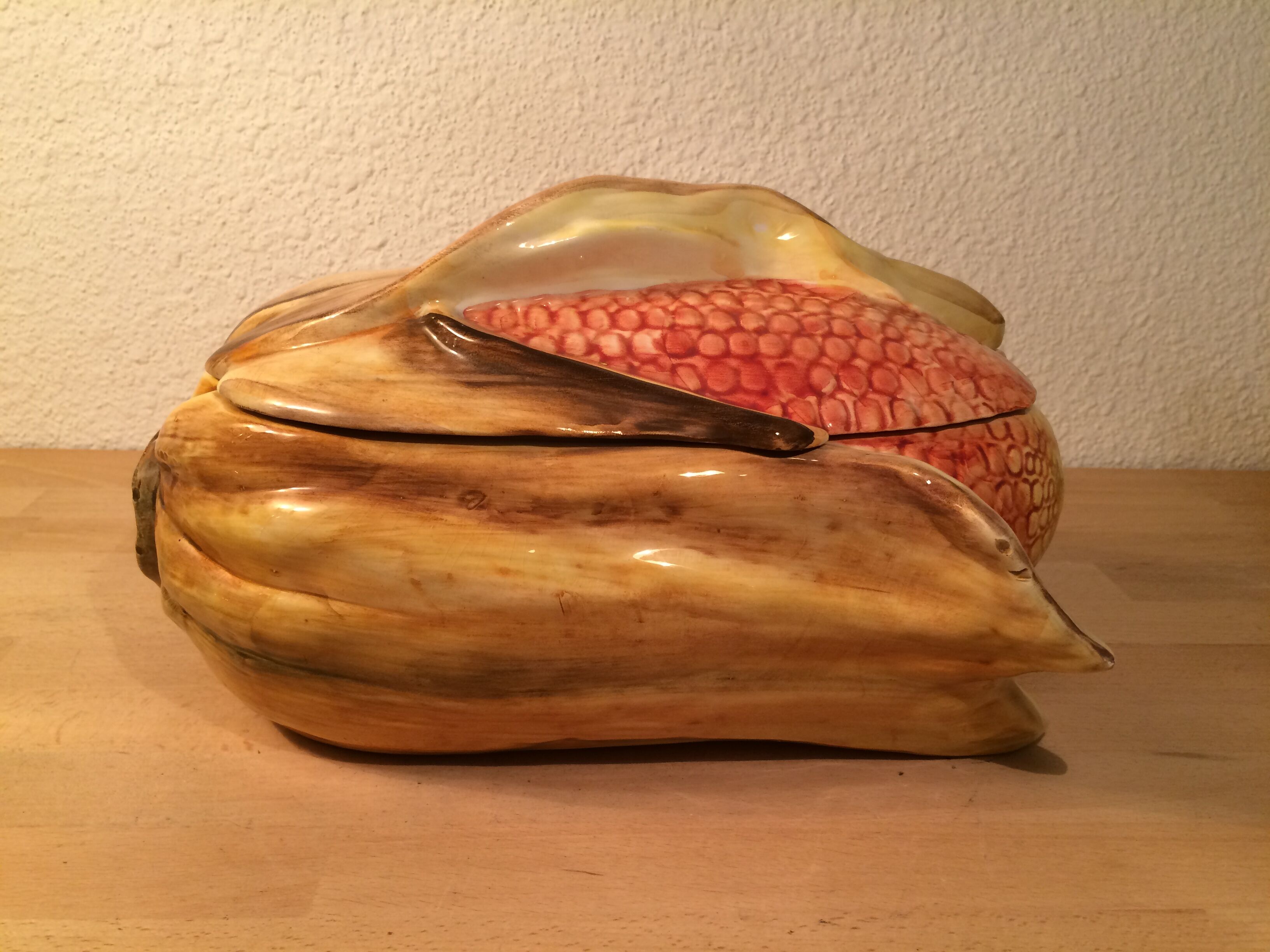 Soup cob of ceramic corn slurry vintage