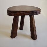 Pair of wooden tripod stools