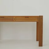 Bureau en bois massif (Orme) vintage Dlg Regain Circa 1980