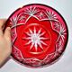 Saint-Louis Massenet cut crystal bowl lined with Raspberry Red OVERLAY