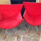 Pair of folding armchairs