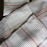 6 beige and red mattress cloth napkins