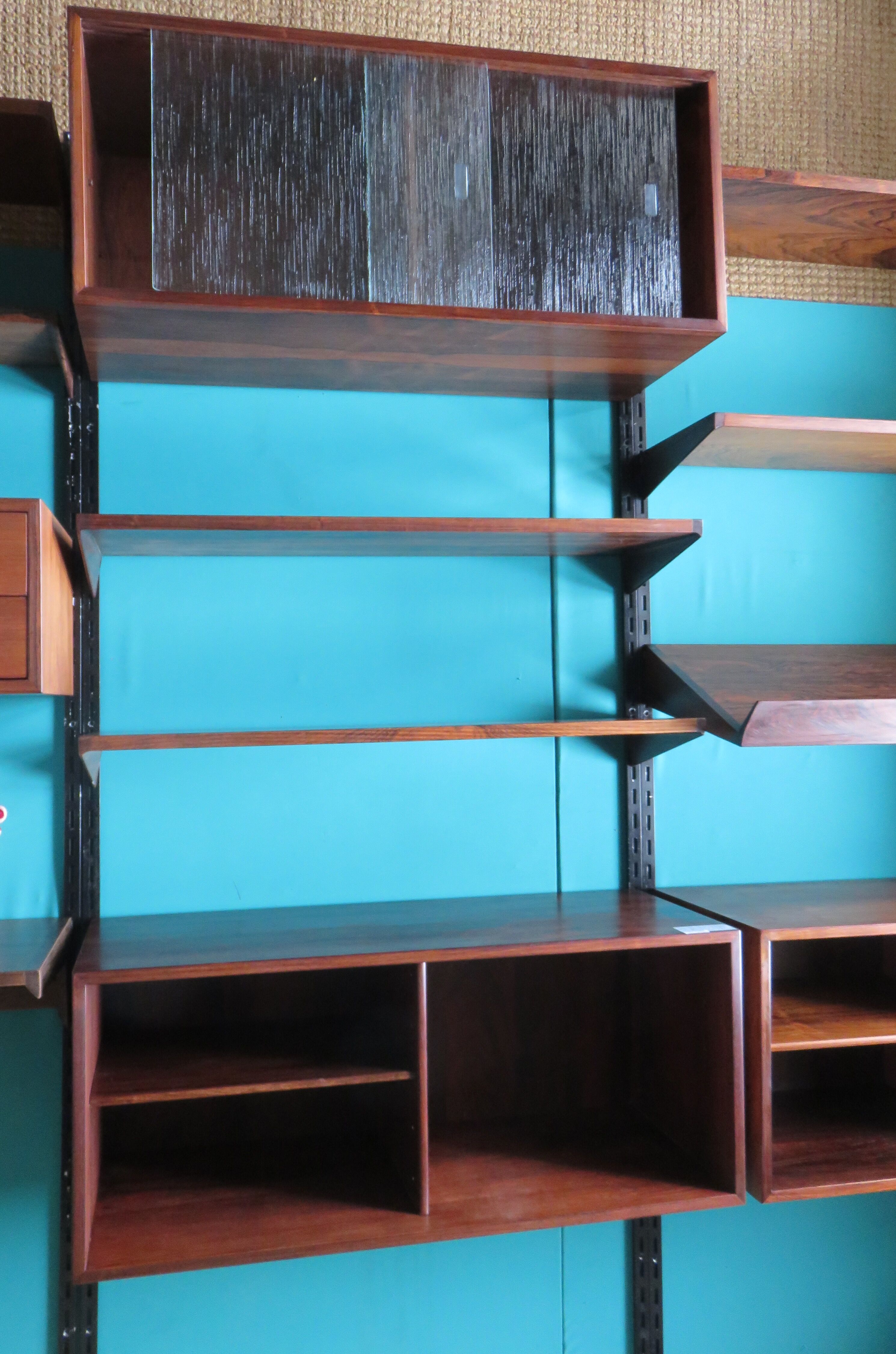 Rosewood bookcase with shelving and box system. Kai Kristensen, Denmark 1960