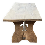 Renovated monastery farmhouse table in solid 18th century wood 200cm