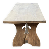 Table de ferme monastère rénovée en bois massif XVIII ème 200cm