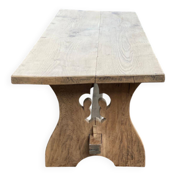 Table de ferme monastère rénovée en bois massif XVIII ème 200cm
