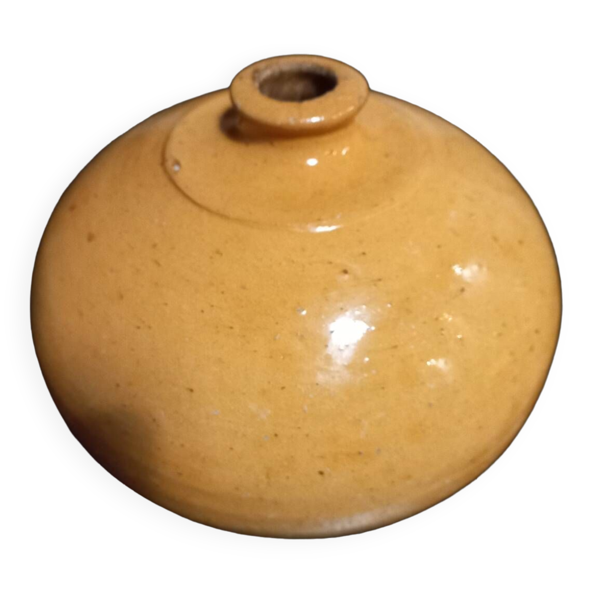 Old enameled terracotta hot water bottle