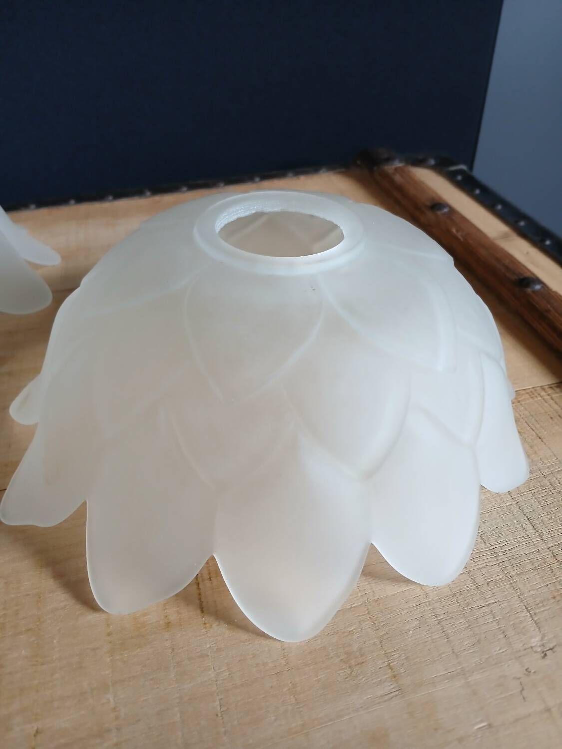 Set of 3 Art Deco glass paste pendant lights