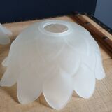 Set of 3 Art Deco glass paste pendant lights