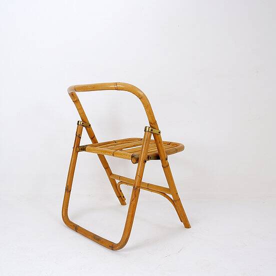 Mid-Century Italian Bamboo Dal Vera Folding Chair, 1960s