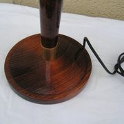 Old lum lamp foot mahogany and gold metal 1970