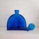 Carafe demi cercle verre pressé bleu