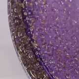 Purple Murano glass pocket bowl with aventurine – attributed to Seguso