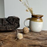 Small two-tone white and brown pitcher Made in China
