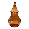 Bonbonnière pot en verre soufflé ambré